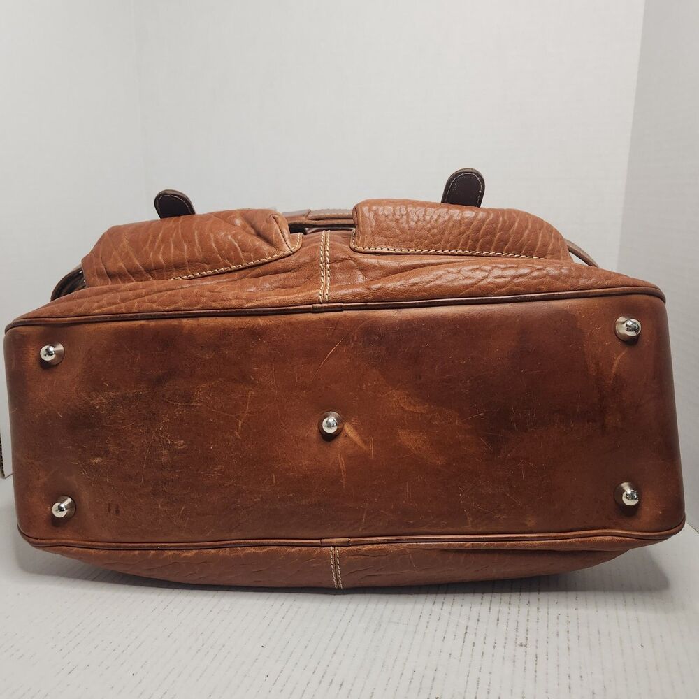 Borlino Milano Buffalo Leather Duffle Bag Weekender w Strap OOAK MTO Italy Terra - Picture 16 of 16
